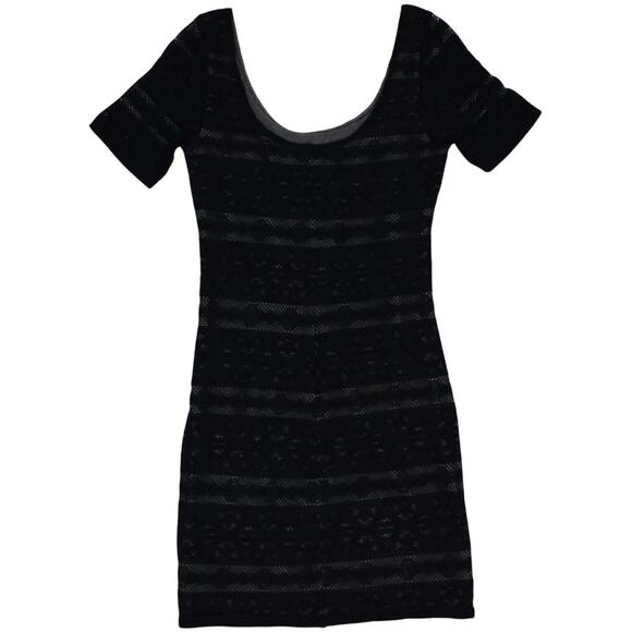 Abercrombie & Fitch Navy Lace Bodycon Mini Dress Gray Lining Size M - Picture 2 of 8